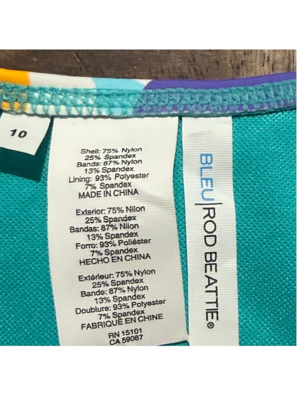 Women's Bleu Rod Beattie Floral Bikini Top Size 10 Multi-color NWT - Picture 3 of 8